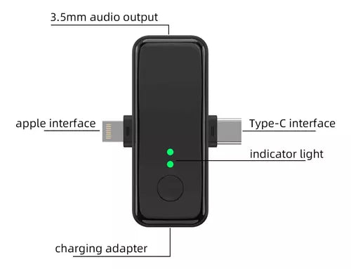 🎤 Micrófono Inalámbrico SX31 3 en 1 – 1.1 Alta Fidelidad, Plug & Play, Compatible con iPhone y Android